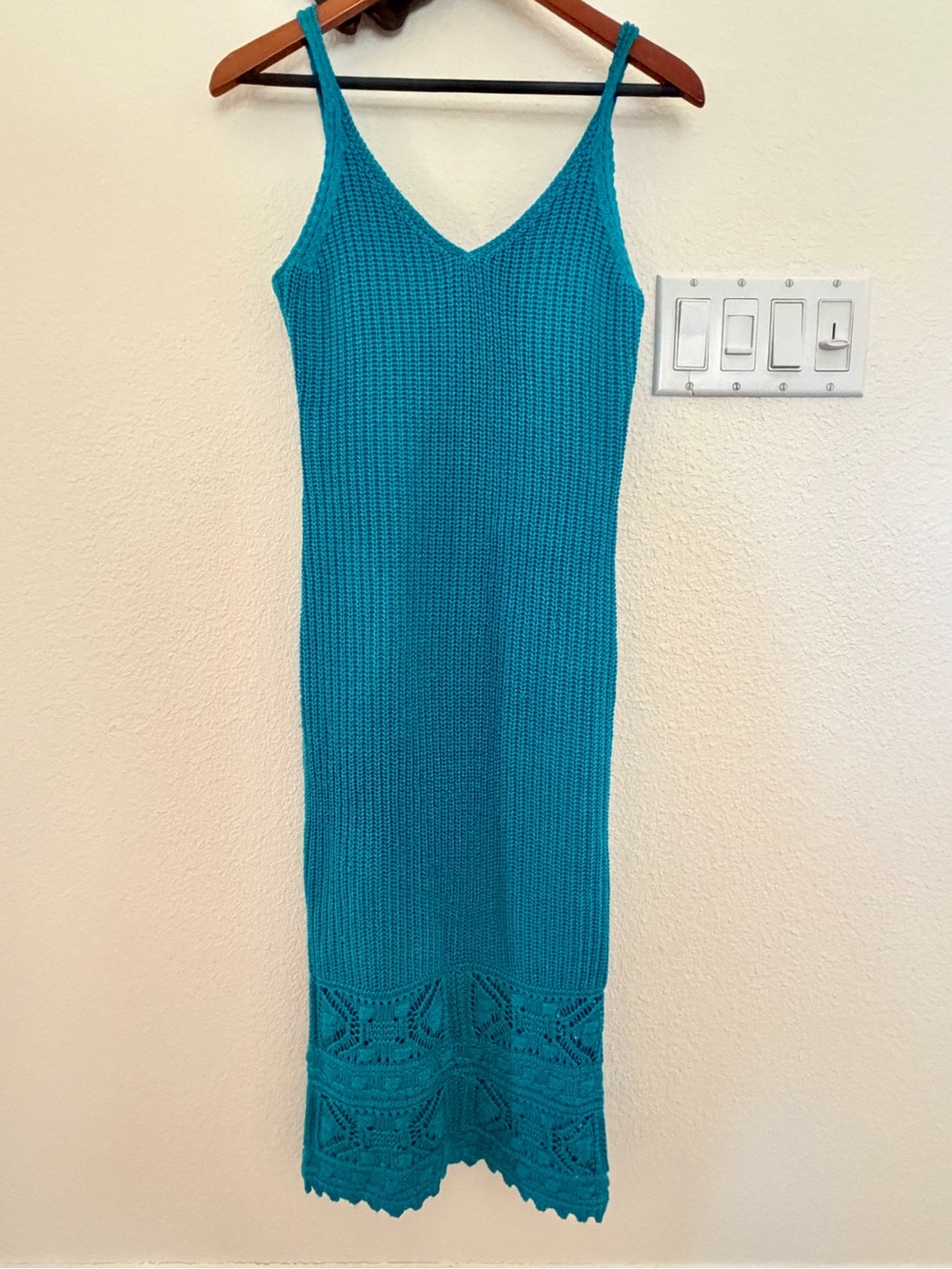 Teal Knit Sleeveless Maxi Dress